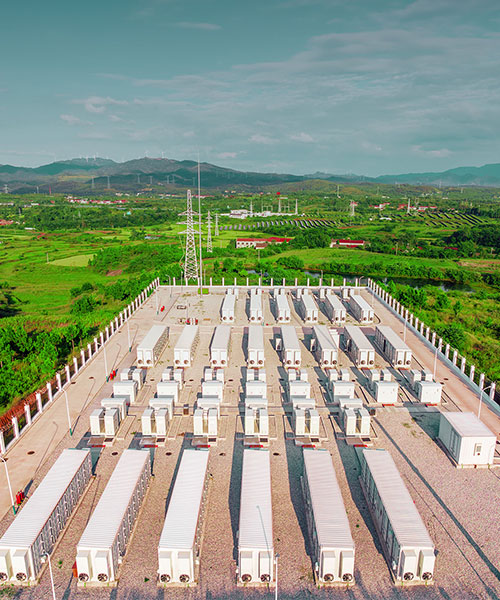 Aerial view of an energy storage power station.